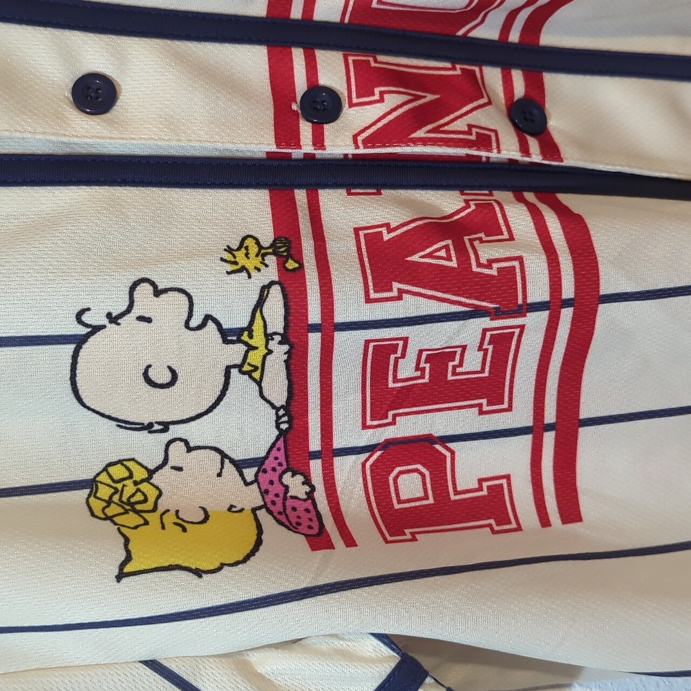 Peanuts Charlie Brown And The Peanuts Gang Baseball Jersey Style Med Shirt New - Picture 2 of 10